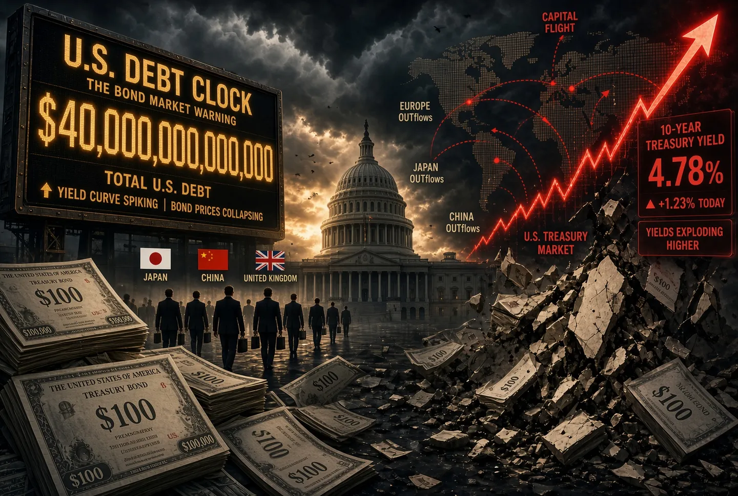 Global Markets Watch as US Debt Surpasses $40 Trillion and Bond Yields Climb