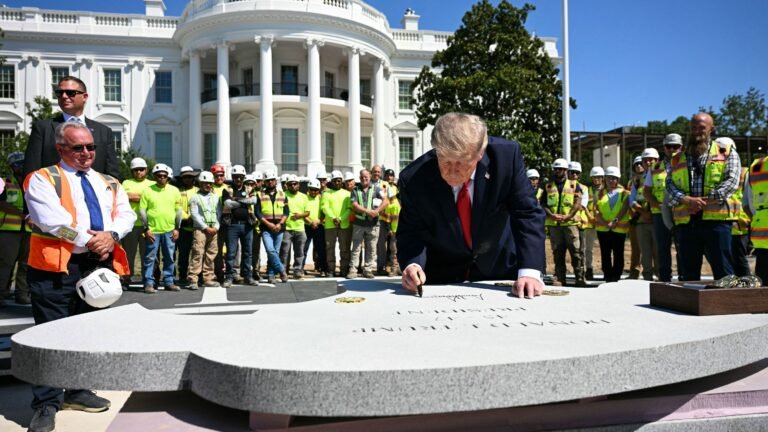 Trump Showcases White House Construction Projects During Impromptu Press Tour