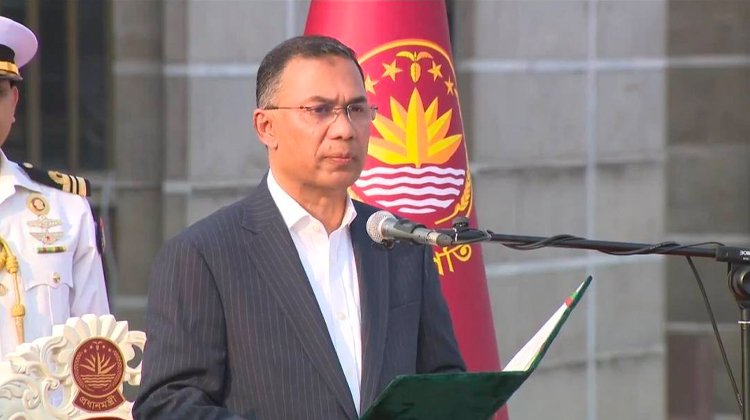 Tarique Rahman Sworn In as Prime Minister at National Parliament South Plaza