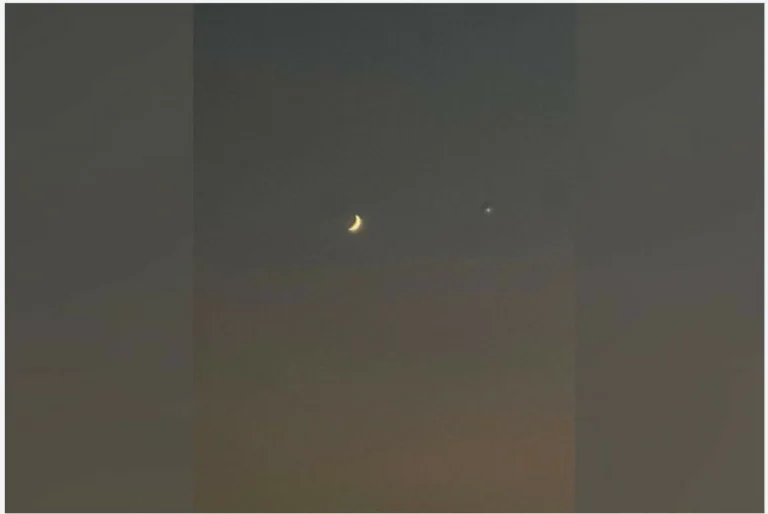 Sharjah Residents Observe Crescent Moon and Venus in Evening Sky