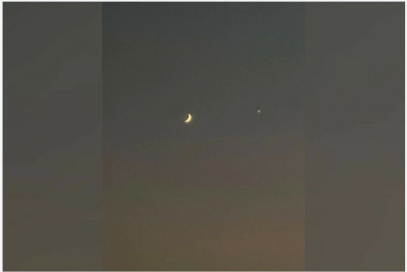 Sharjah Residents Observe Crescent Moon and Venus in Evening Sky